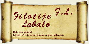 Filotije Labalo vizit kartica